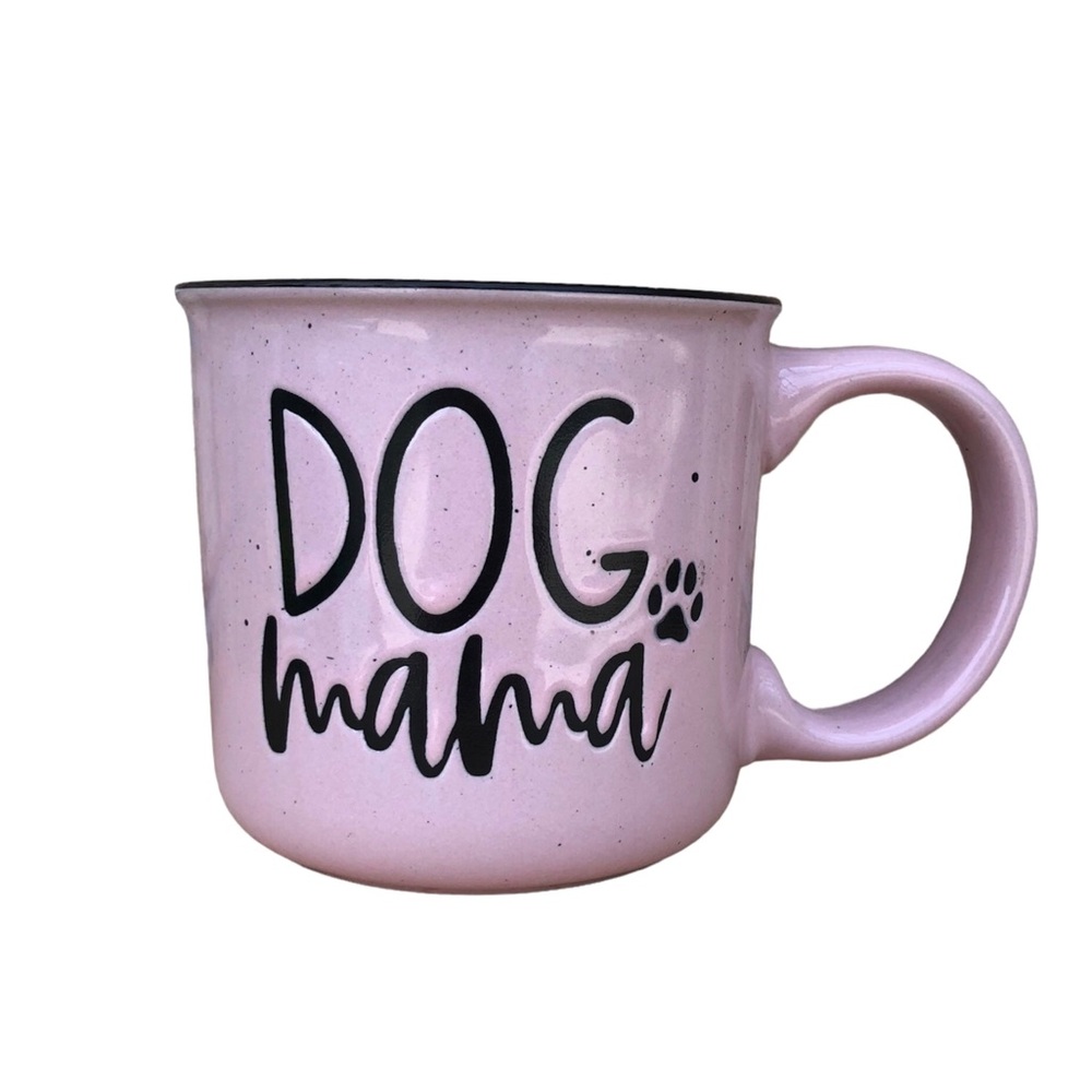 Dog Mama Coffee Te Ceramic  Large  Ping Black White Mug by Eccolo.